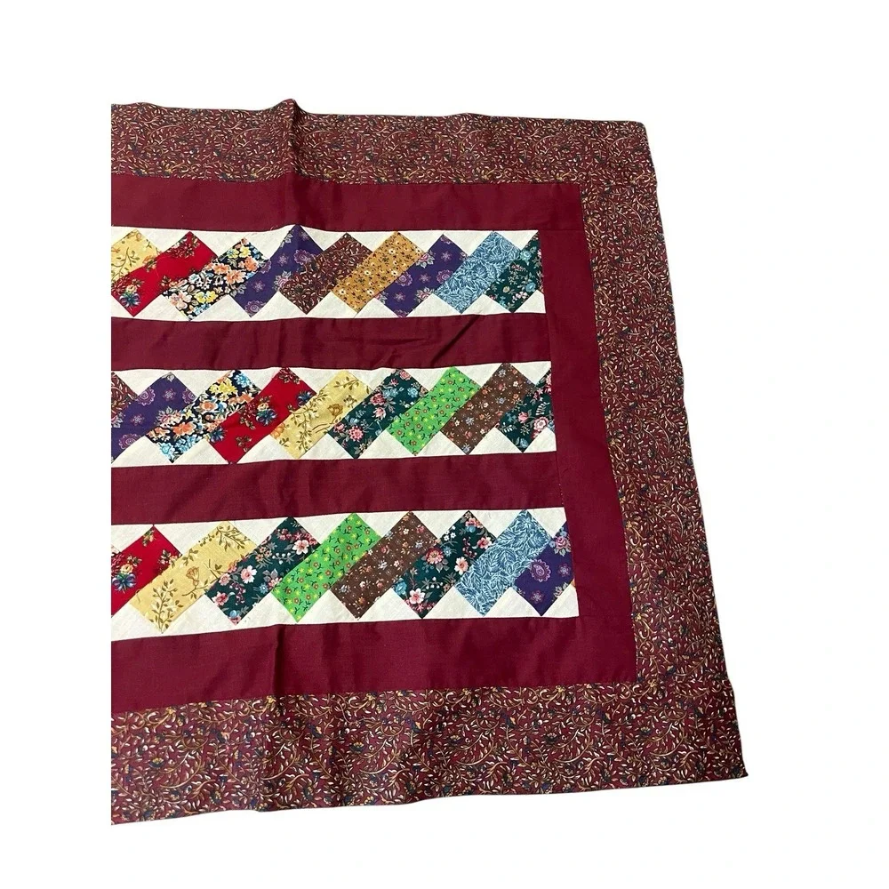 Vintage Quilting Embroidered Quilt Table Square Unfinished Topper Cutter 26